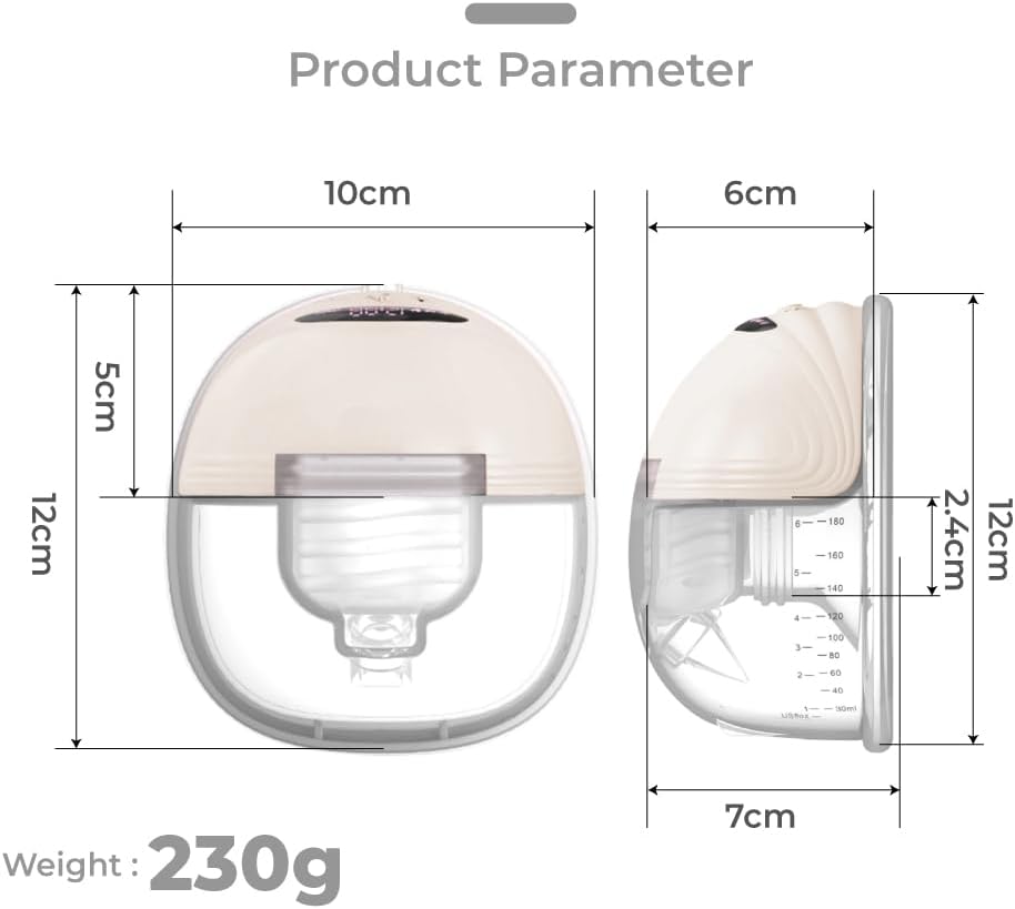 Wearable Breast Pump S21 - Smart Display, Leak-Proof Design, Hands-Free Double Portable Electric with 3 Modes &12 Levels (Beige-1pack)