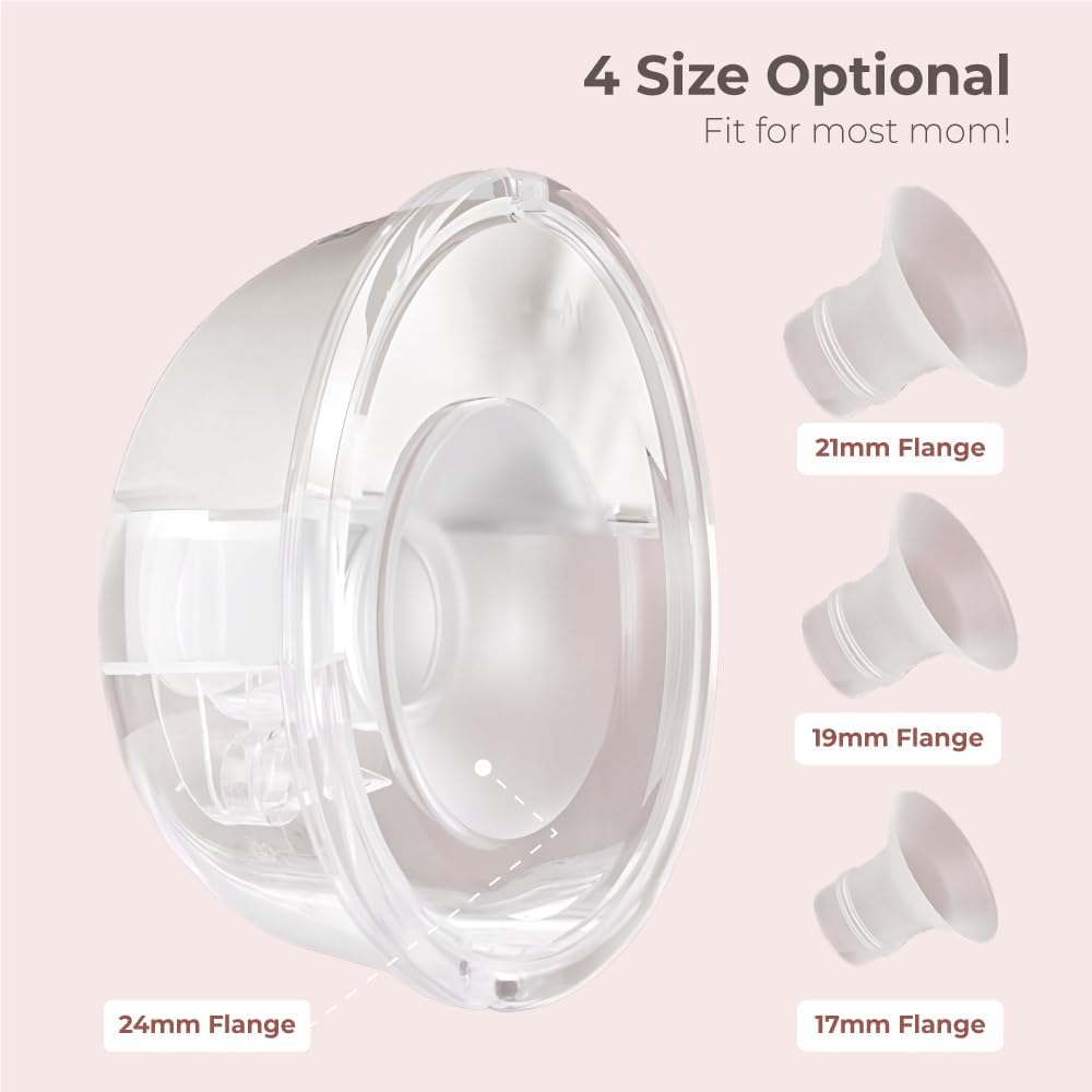 Wearable Breast Pump S21 - Smart Display, Leak-Proof Design, Hands-Free Double Portable Electric with 3 Modes &12 Levels (Beige-2pack)