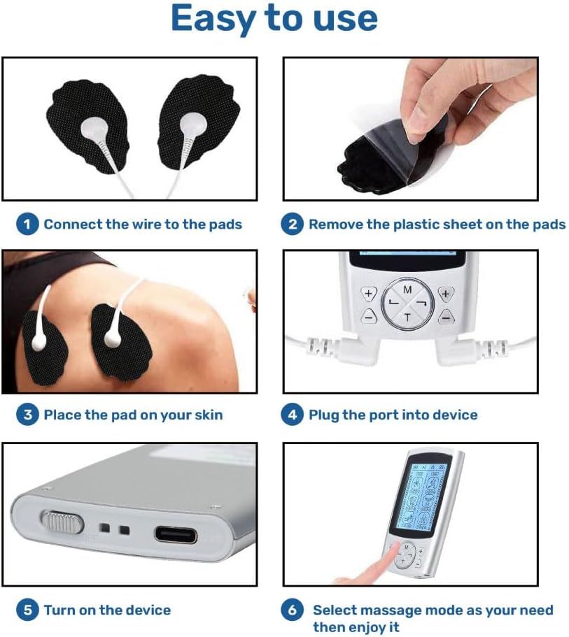 DrBash TENS & EMS unit Machine with Dual Channel 24 Modes Muscle Stimulator for Pain Relief Therapy