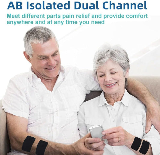 DrBash TENS & EMS unit Machine with Dual Channel 24 Modes Muscle Stimulator for Pain Relief Therapy