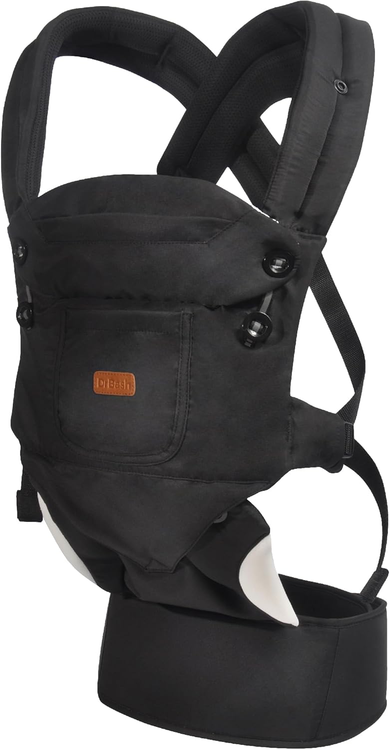 Baby Carrier Newborn to Toddler - Ergonomic, Cozy and Lightweight Infant Carrier, Effortless & Ideal for Hands-Free Parenting, Enhanced Lumbar Support (Black)