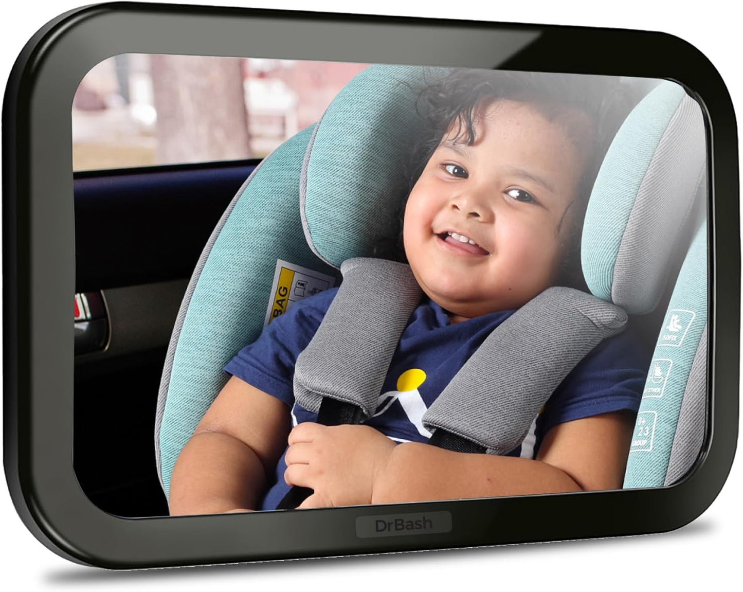 DrBash Baby Car Mirror for Back Seat - 100% Shatterproof, 360° Baby Rotation, New Born Baby Essentials, Rear Facing, Universal & Shake-Proof