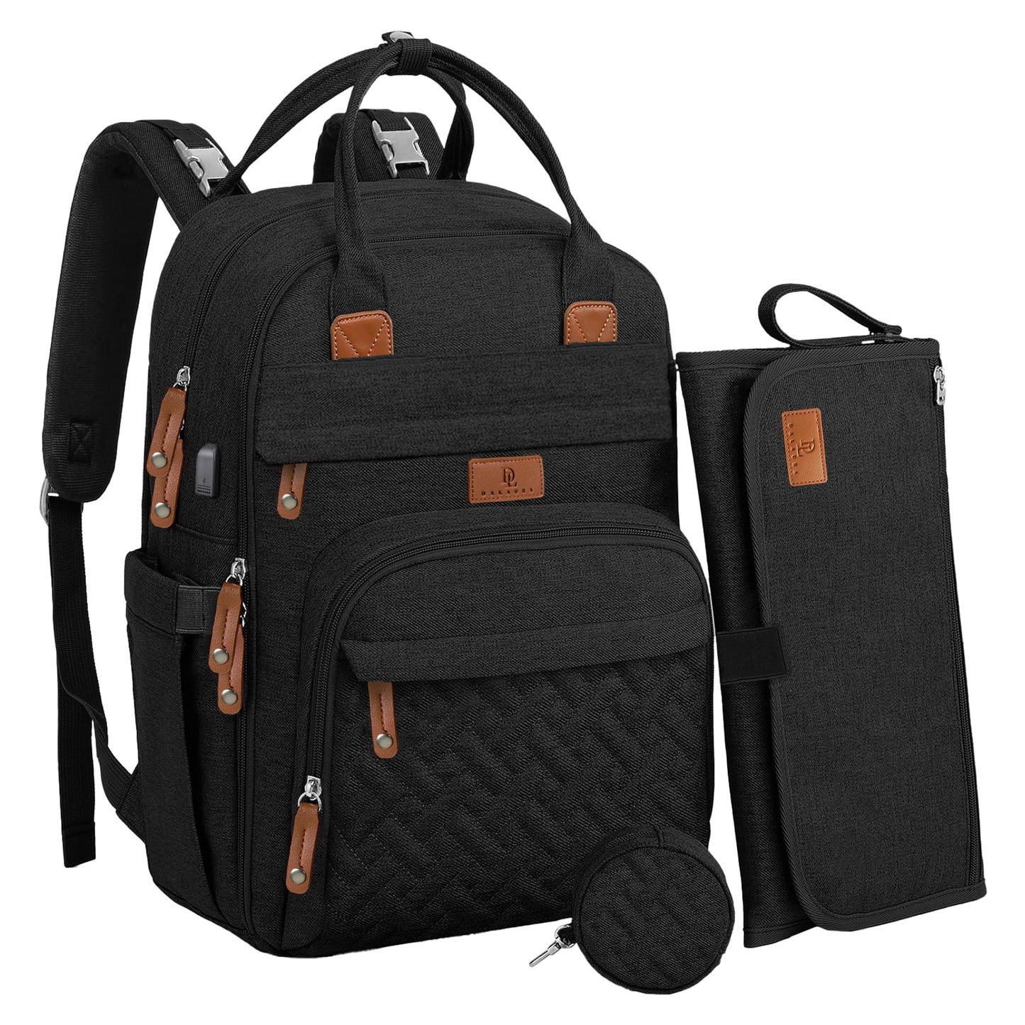 Diaper Bag Backpack –Large Multifunction Travel Baby Bag- ChangingPad,StrollerStraps for Moms & Dads –Newborn Essentials