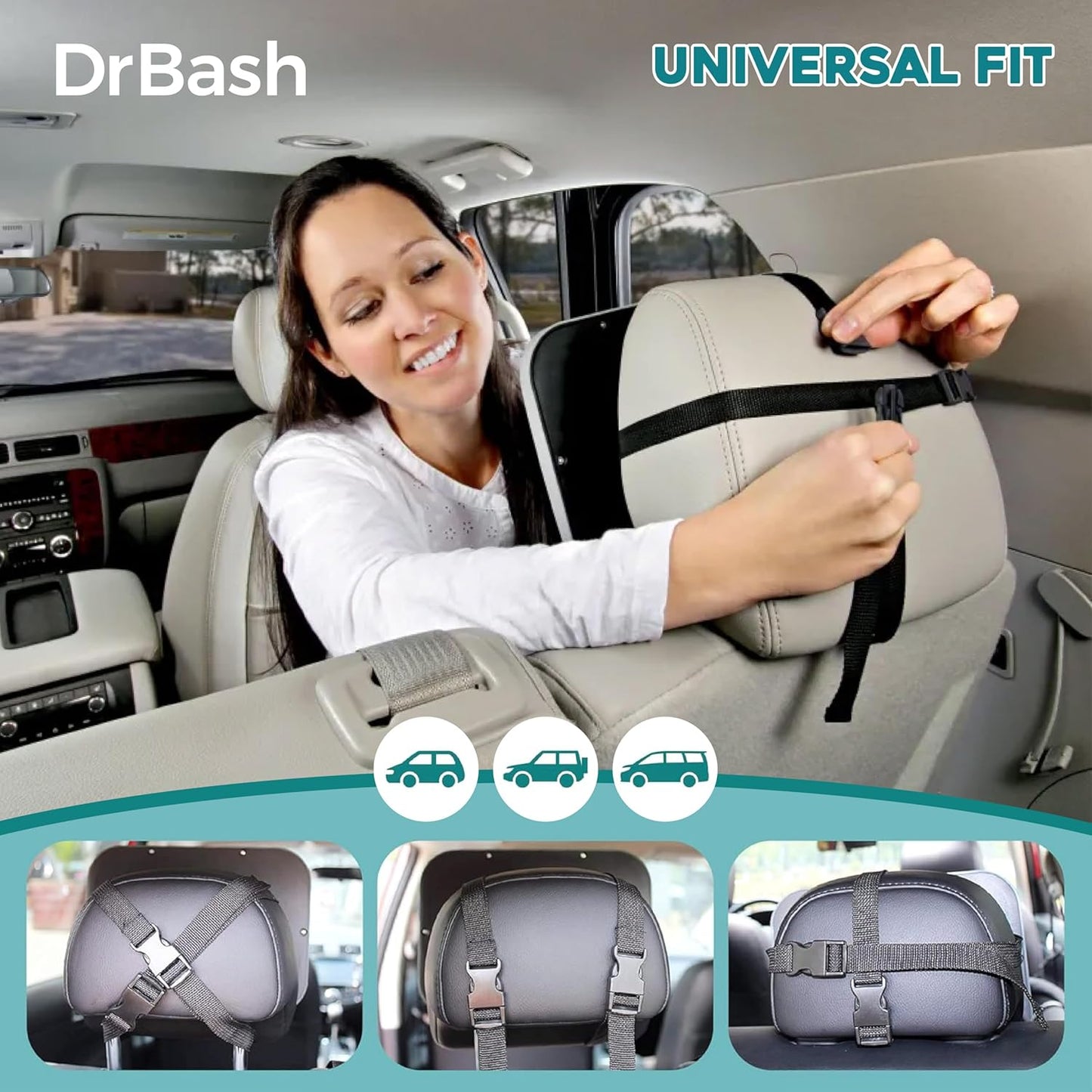 DrBash Baby Car Mirror for Back Seat - 100% Shatterproof, 360° Baby Rotation, New Born Baby Essentials, Rear Facing, Universal & Shake-Proof