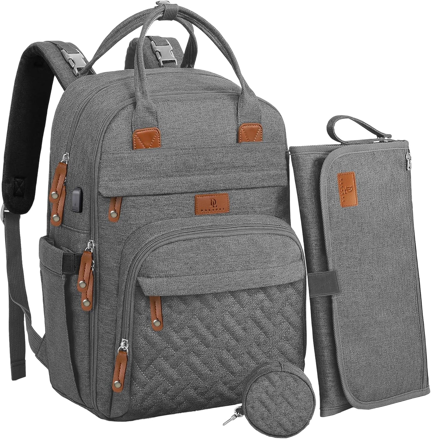 Diaper Bag Backpack –Large Multifunction Travel Baby Bag- ChangingPad,StrollerStraps for Moms & Dads –Newborn Essentials