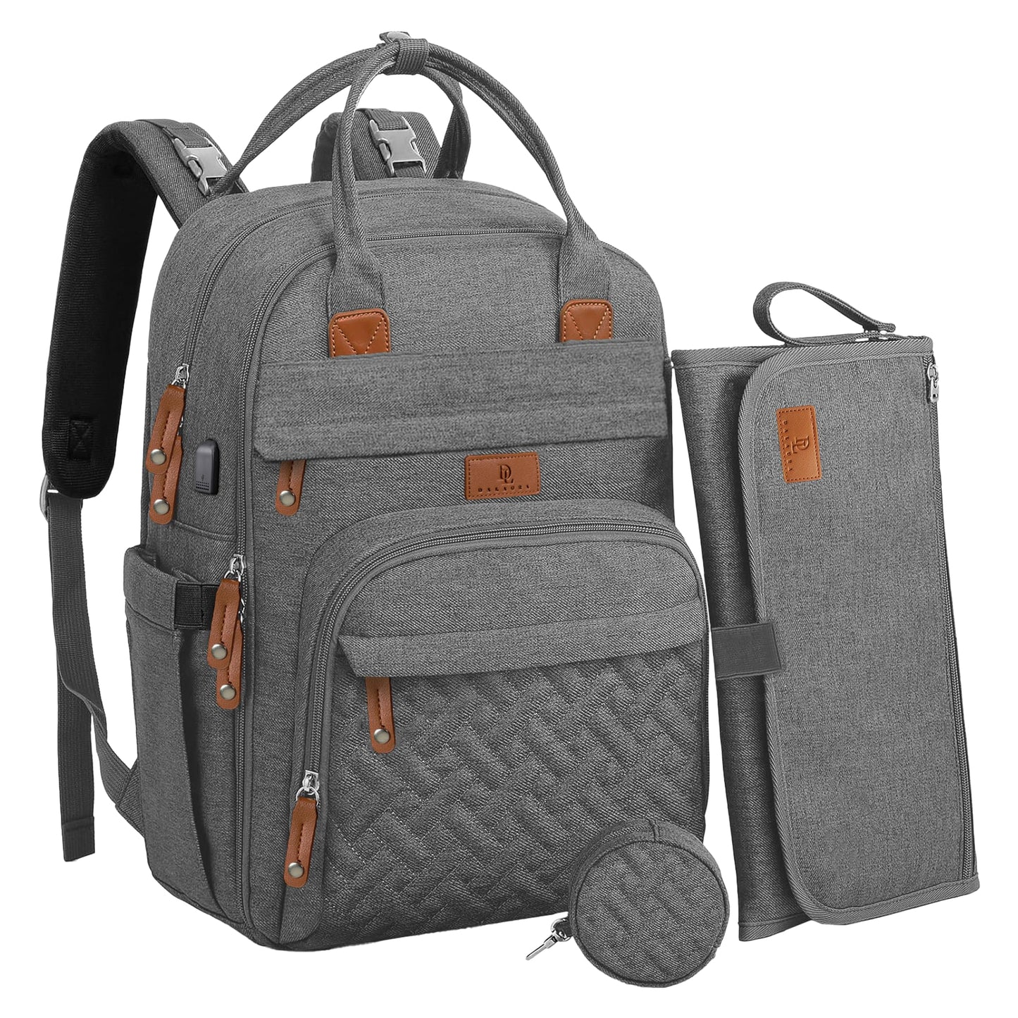 Diaper Bag Backpack –Large Multifunction Travel Baby Bag- ChangingPad,StrollerStraps for Moms & Dads –Newborn Essentials