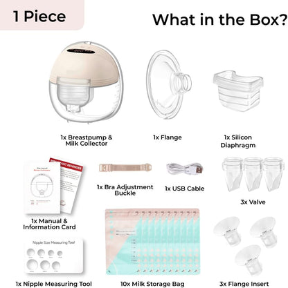 Wearable Breast Pump S21 - Smart Display, Leak-Proof Design, Hands-Free Double Portable Electric with 3 Modes &12 Levels (Beige-1pack)