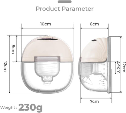Wearable Breast Pump S21 - Smart Display, Leak-Proof Design, Hands-Free Double Portable Electric with 3 Modes &12 Levels (Beige-1pack)