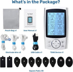DrBash TENS & EMS unit Machine with Dual Channel 24 Modes Muscle Stimulator for Pain Relief Therapy
