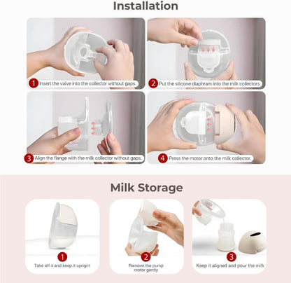 Wearable Breast Pump S21 Remote Controlled - Smart Display, Leak-Proof Design, Hands-Free Double Portable Electric with 3 Modes &12 Levels (Beige -RC 2PACK)