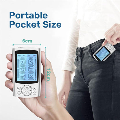 DrBash TENS & EMS unit Machine with Dual Channel 24 Modes Muscle Stimulator for Pain Relief Therapy