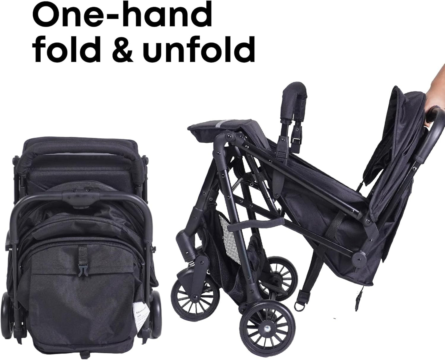 DrBash Compact Fold Baby Stroller, Lightweight Travel Toddler Stroller with One-Hand Fold, UPF50+ Extendable Canopy, Reclining Seat, Cup Holder, Easy Carry Design