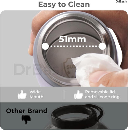 DrBash Portable Milk Warmer- Dual Heating Modes Milk & Water, Portable Bottle Warmer with Fast Heating,Leak-proof,Adjustable Temperature Display,Auto shutoff,Ideal for Travel & Night Feeding