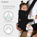 Baby Carrier Newborn to Toddler - Ergonomic, Cozy and Lightweight Infant Carrier, Effortless & Ideal for Hands-Free Parenting, Enhanced Lumbar Support (Black)
