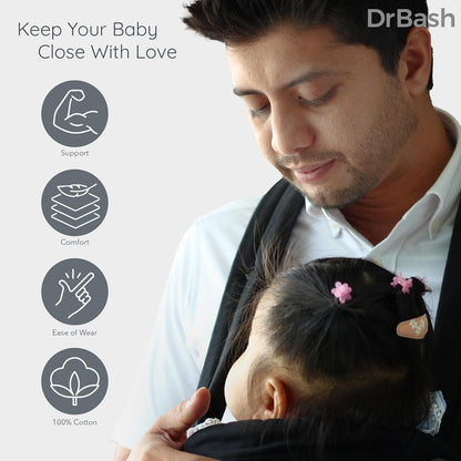 Baby Carrier Newborn to Toddler - Ergonomic, Cozy and Lightweight Infant Carrier, Effortless & Ideal for Hands-Free Parenting, Enhanced Lumbar Support (Black)