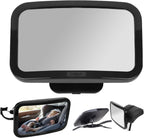 DrBash Baby Car Mirror for Back Seat - 100% Shatterproof, 360° Baby Rotation, New Born Baby Essentials, Rear Facing, Universal & Shake-Proof
