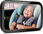 DrBash Baby Car Mirror for Back Seat - 100% Shatterproof, 360° Baby Rotation, New Born Baby Essentials, Rear Facing, Universal & Shake-Proof