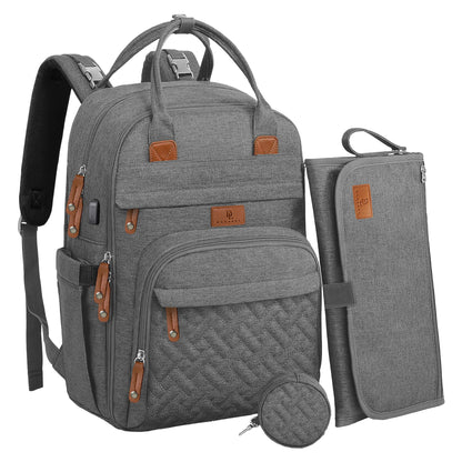 Diaper Bag Backpack –Large Multifunction Travel Baby Bag- ChangingPad,StrollerStraps for Moms & Dads –Newborn Essentials