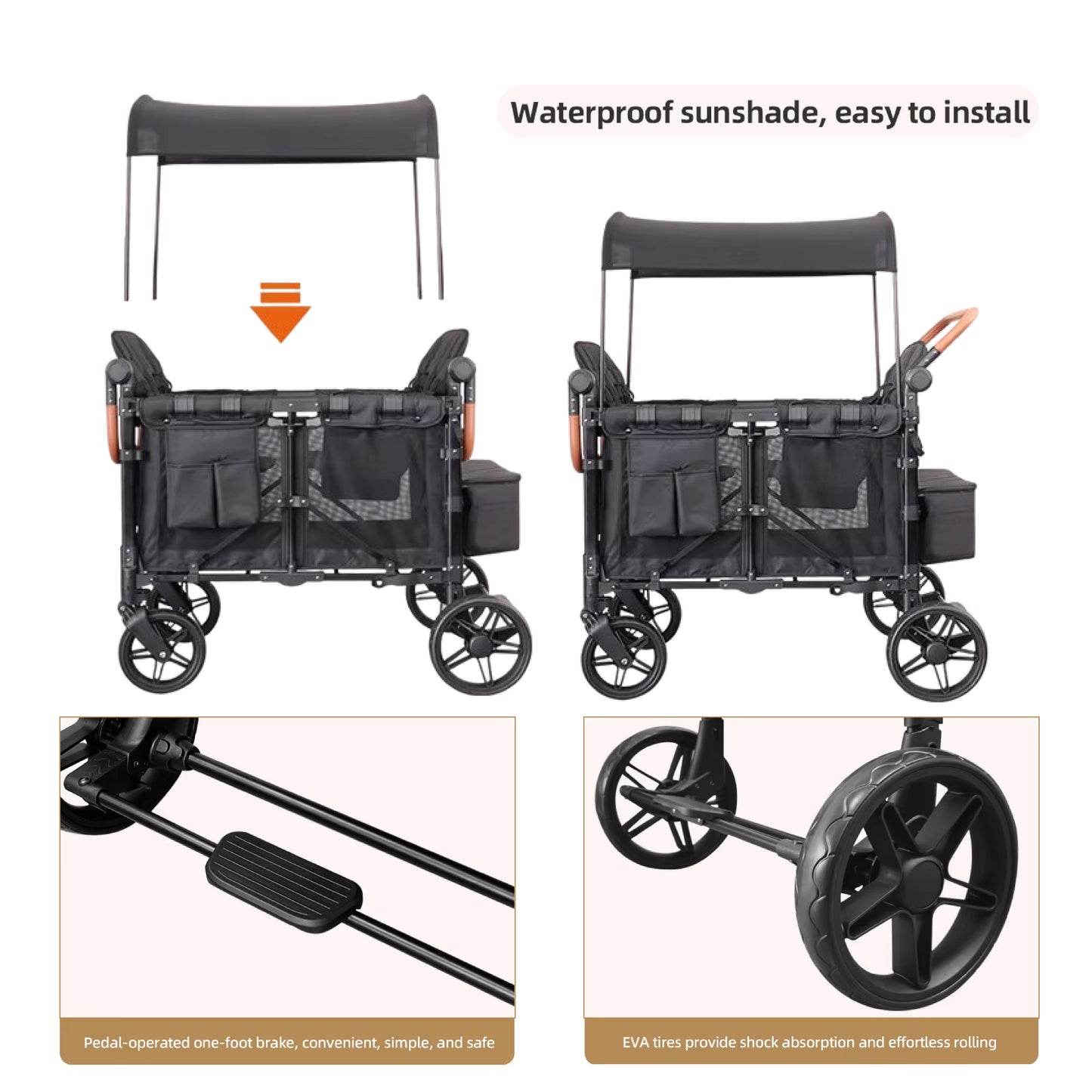 DrBash 4-Seater Wagon Stroller