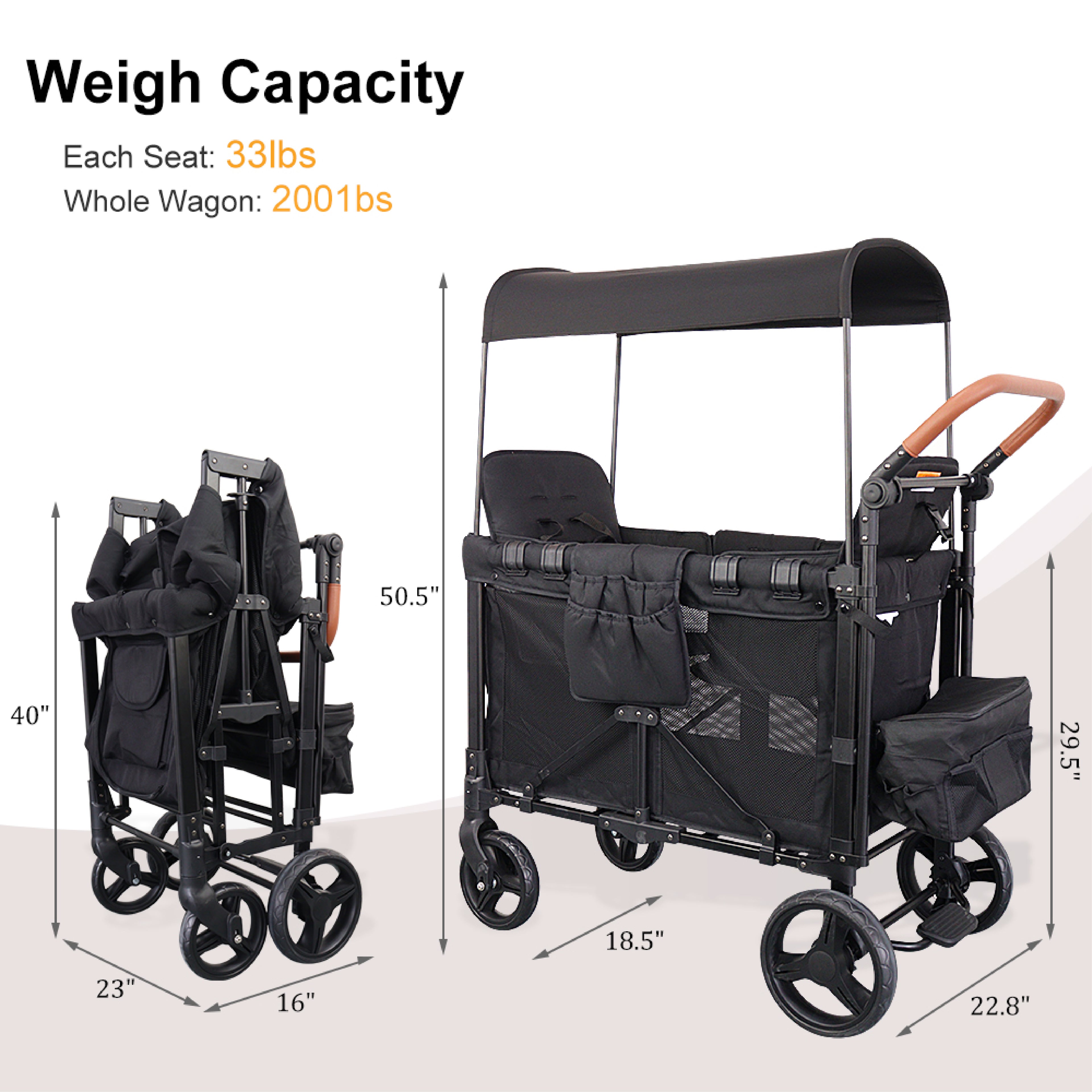 DrBash 2-Seater Wagon Stroller